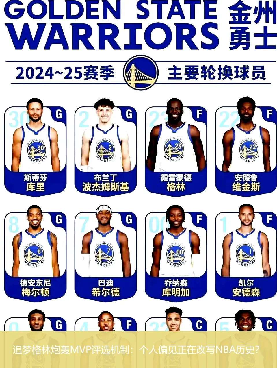 追梦格林炮轰MVP评选机制:个人偏见正在改写NBA历史?